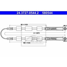 ATE Handbremsseil bremsseil hinten passend für Fiat Seicento/600 Cinquecento
