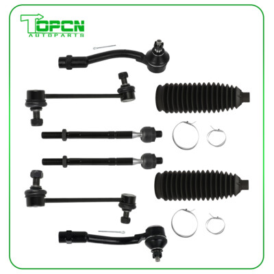 8x Front Rack and Pinion Bellow Tie Rod End Sway Bar End For 2010-2013 Kia Soul