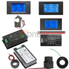 10A-100A Digital Amp Volt Power KWh Watt Meter Voltmeter Ammeter Open Close CT
