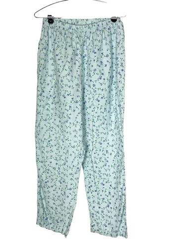 Vintage flannel pajamas 2 piece set Moonbeams brand size M minty blue green - Picture 3 of 6
