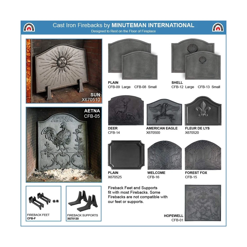 Fireback de hierro fundido Minuteman International Sun, negro Foto 4 de 4