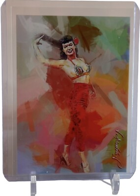 Bettie Page Art Card No. 57 Limited #22/50 Auto Signed by Edward Vela W/Top