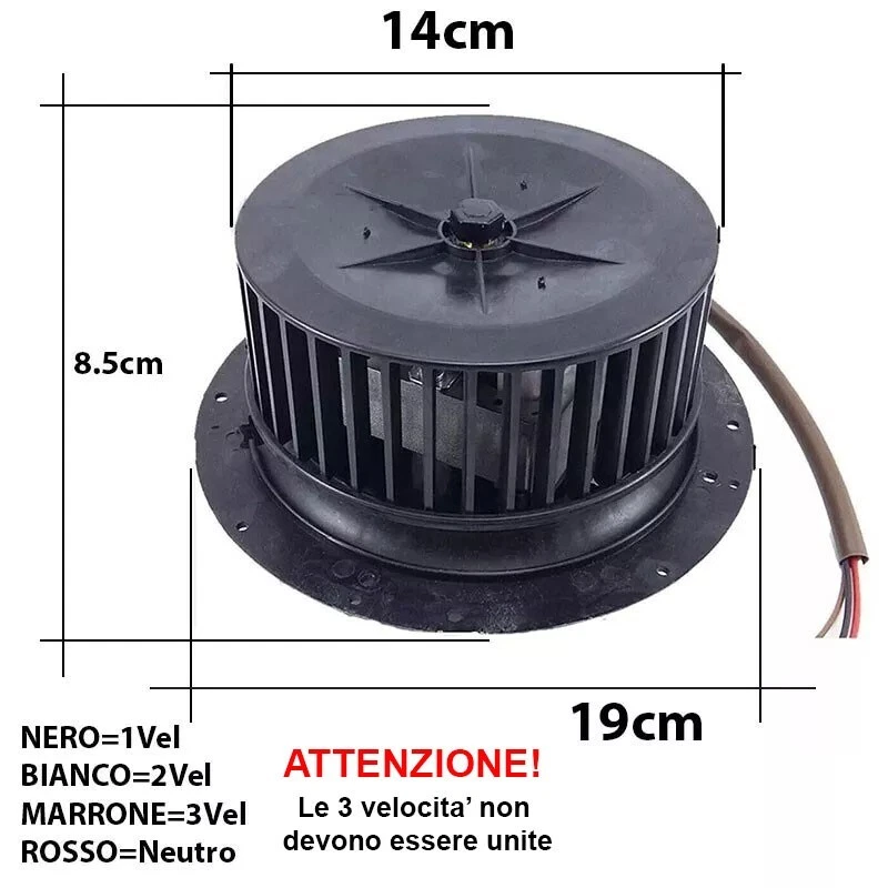 MOTORE CAPPA ASPIRANTE VENTOLA 3 VELOCITÀ UNIVERSALE - FABER ELICA TURBOAIR - Immagine 2 di 3