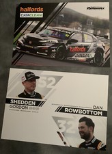 BTCC HALFORDS CATACLEAN RACING DAN ROWBOTTOM /GORDON SHEDDEN PROMO CARD A5 SIZE