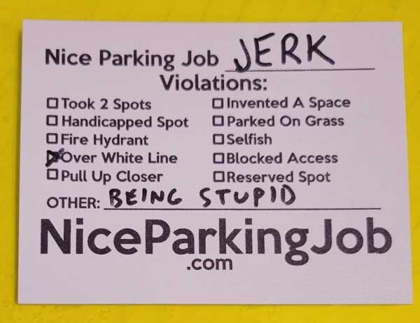 50 Nice Parking Job Sticky Notes Joke Funny Cards Tickets Gag Gift FREE SHIPPING-image
