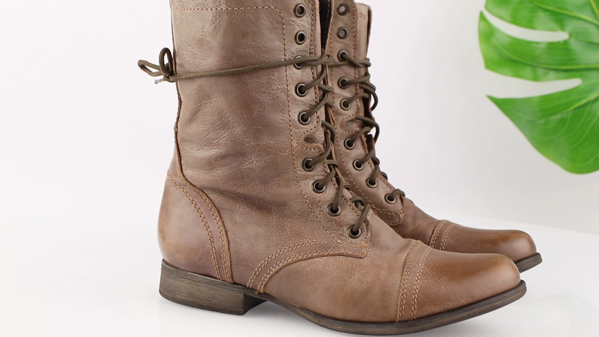 【Steve Madden】Troopa 戦闘ブーツ Steve Madden Womens Troopa Combat Boot Size 9 Tan Leather