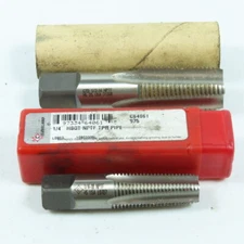 Cleveland 1/4"-18 & 1/2"-14 NPTF Straight Flute Taper Pipe Tap 4F USA Lot of 2