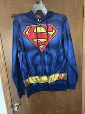DC Comics Superman Amazing Graphic Zipper Hooded Sweatshirt Bright Colors Tags M