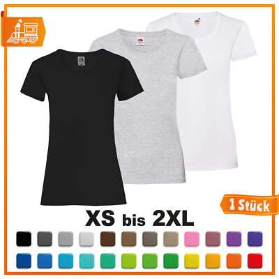 Fruit of the Loom Damen T-Shirt Valueweight Baumwolle Slim Fit Kurzarm Basic