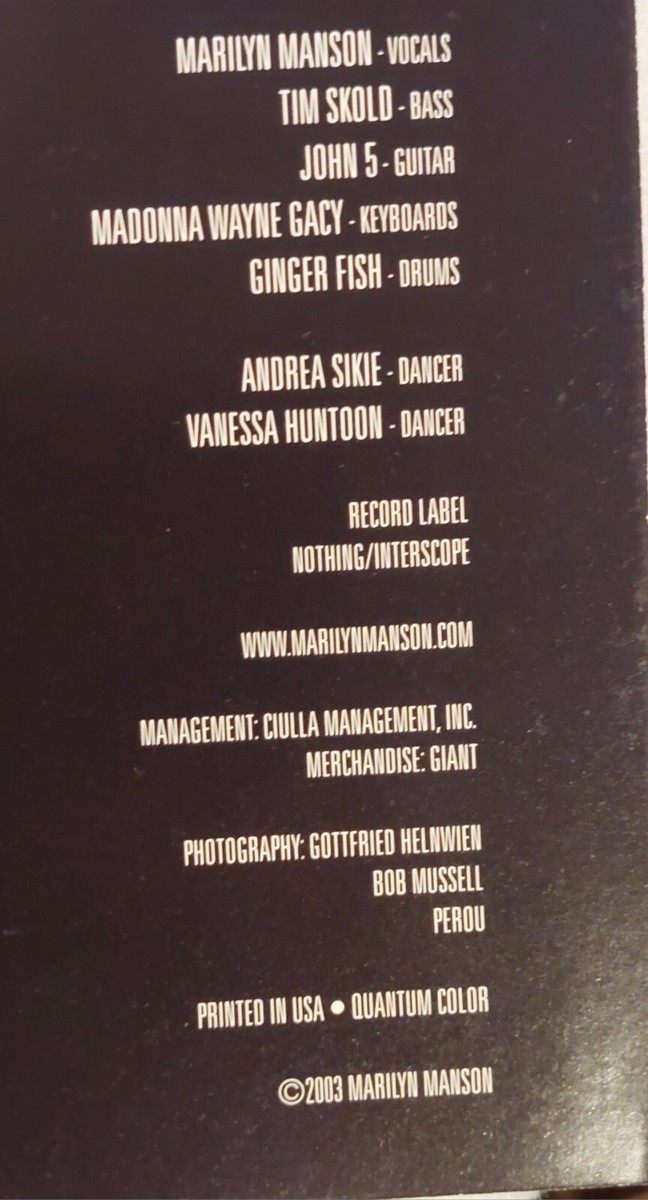 Marilyn Manson Grotesk Burlesk Tour Program | eBay Marilyn Manson Grotesk Burlesk Tour Program | eBay