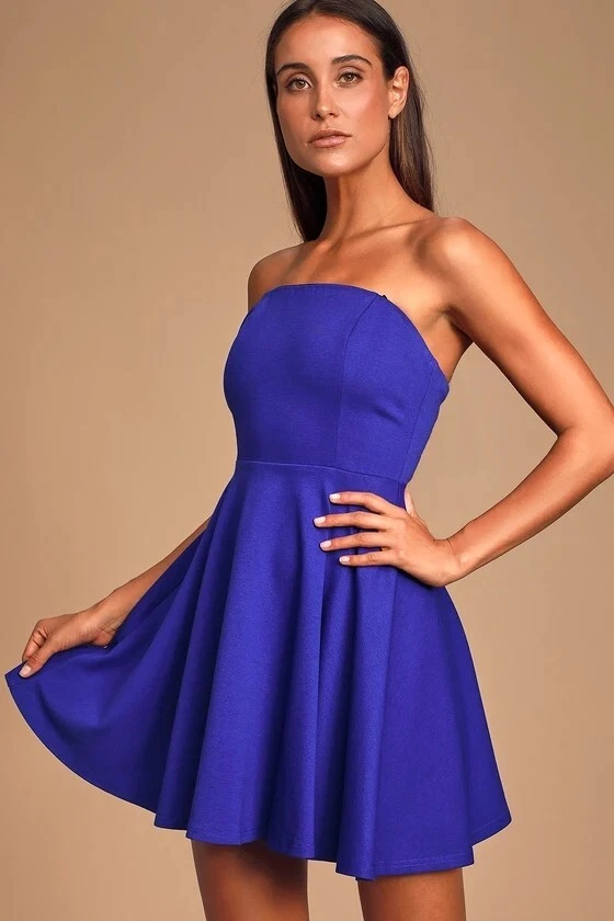 Electric blue cheap skater dress