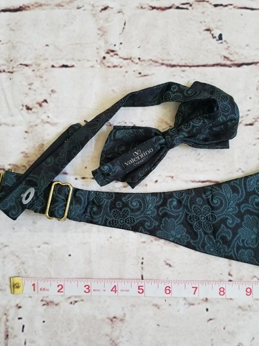 JUNGEN Valentino 100 % Seide, verstellbar, plissiert Kummerbund und Fliege Abschlussball formell - Bild 2 von 12