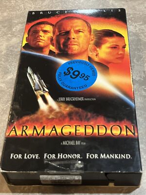 Armageddon (VHS, 1998) Bruce Willis PREVIOUS RENTAL ***TESTED***