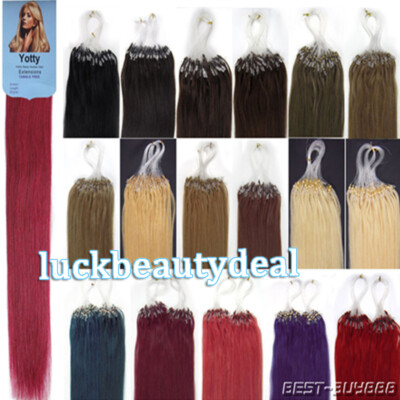 Micro Ring Beads Link Hair Extensions Easy Loop Micro Loop 100% Remy Human Hair