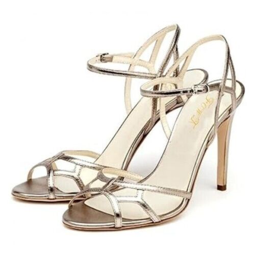 Women Peep Toe Hollow Cut Sandals Ankle Strap Stiletto High Heels Sexy Party