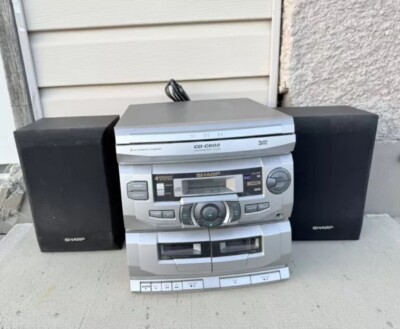 Sharp 3-Disc CD Dual Cassette Stereo Player FM/ AM System Model