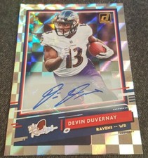 DEVIN DUVERNAY 2020 DONRUSS FOOTBALL*THE ROOKIES* AUTO RC*RAVENS* #257/299*NRMT*