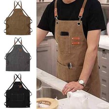 Canvas Aprons Thick Work Apron for Heavy Duty Woodworking, Cooking Work Shop UK