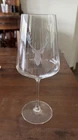 Red Wine Glass Engraved Stag Deer's Head