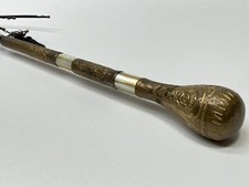 Antique Victorian Rolled Gold Mother Of Pearl Umbrella Handle And Umbrella