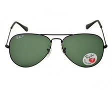 Ray-Ban Sunglasses RB3025 Aviator Classic Black Frame Polarized Green Lens 58mm