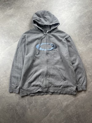 Vintage Oakley oversize baggy outdoor big logo gray hoodie
