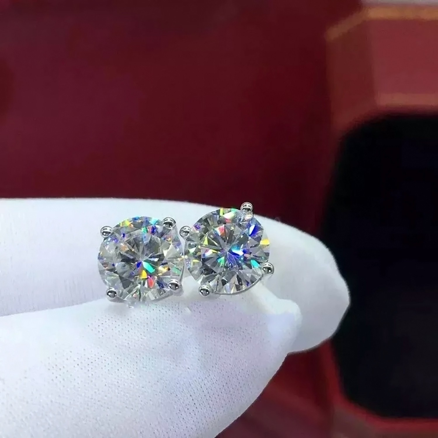 3.60 Ct Certified Lab Grown White Diamond Solitaire Studs 925 Sterling Silver