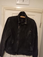 Zara Man Denim Collection Black Zip Up Jackets