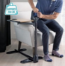 Adjustable TV and Laptop Desk Tray Table w/ Ergonomic Stand Assist Safety Handle