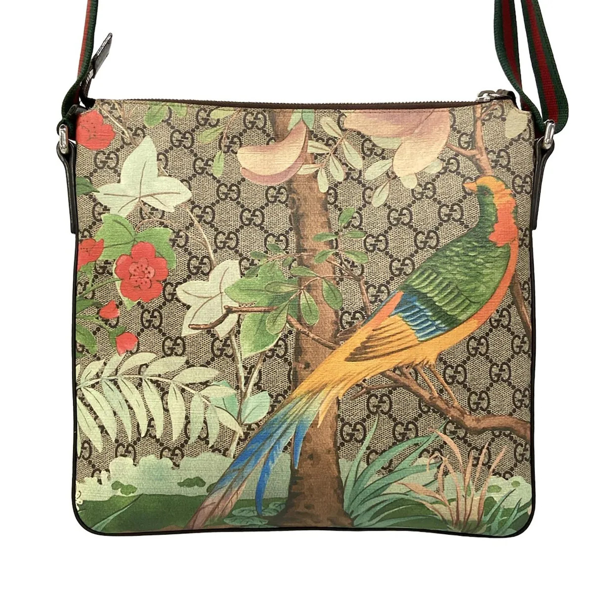 GUCCI Gucci Tian 406408 Dark Brown Beige Multi PVC Leather