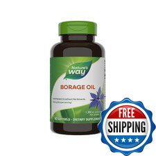 Nature's Way Borage Oil Supplements, Cold Pressed  Unrefined, 300 mg GLA and 44