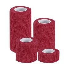 1"/2"/3"/4" 4 Pcs 5 Yard Self Adhesive Bandage Wrap Self Tape Dark Red