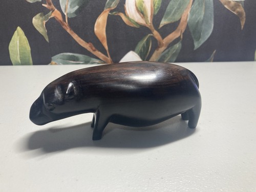 Hand Carved Ironwood Hippo Figure 