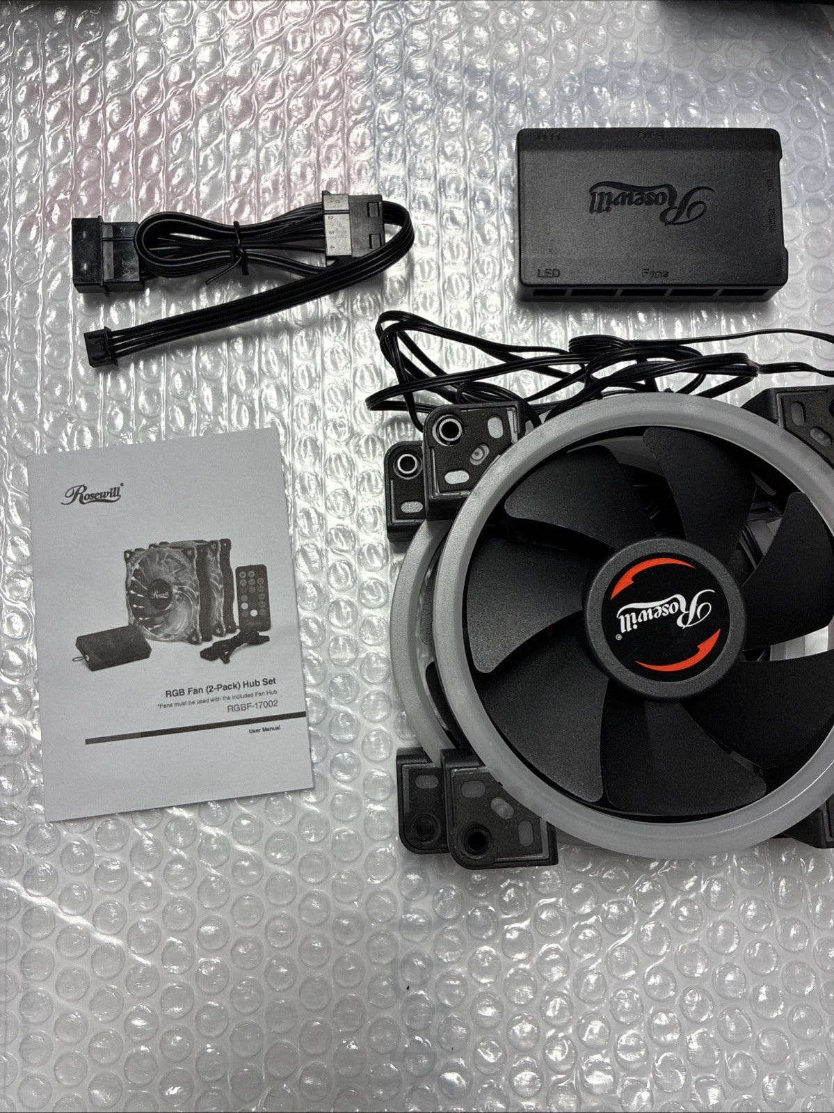 Rosewill Fan Hub with 2 Fans - Rainbow RGB Open Box. Available Now for $31.00