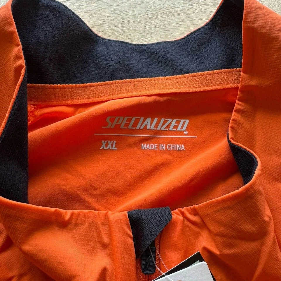Chaleco de viento Specialized Prime Alpha para hombre naranja brillante talla XXL ciclismo NUEVO Foto 4 de 4