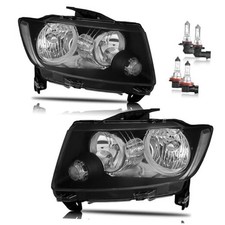 Headlights for 2011 OE Replacement Black Housing With High Low Beam Bulbs