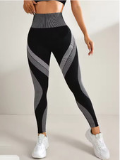 Women's V Back Seamless Workout Leggings Scrunch Butt Lift Low V Cut Yoga Pants