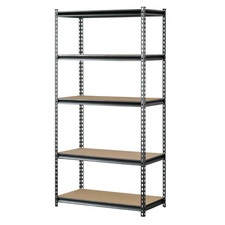 5-Tier Boltless Steel Garage Storage Shelving Unit in Silver Vein 36 In. W X 72