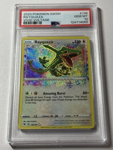 PSA 10 2020 POKEMON SWORD & SHIELD VIVID VOLTAGE #138 RAYQUAZA VIVID VOLTAGE