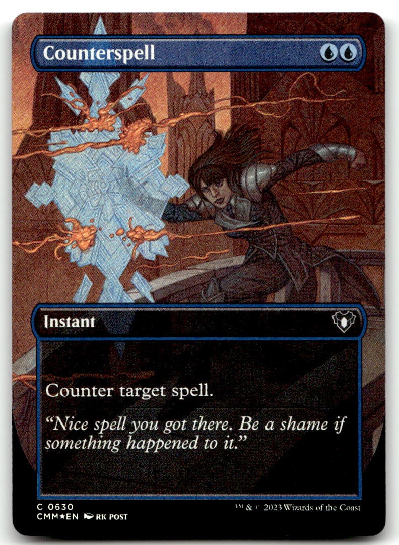 Counterspell (Borderless) #630 (Foil) (LP) Commander Masters CMM Magic MTG