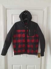 Pendleton Black & Red Checked Men's Padded Jacket With Hoodie Size S 