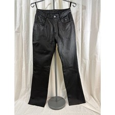 Vintage Y2K Harley-Davidson Women's Black Leather Pants Size 4 97048-00VW