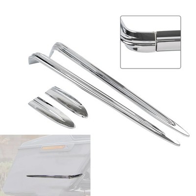 Chrome ABS Hard Saddlebag Lid Accent Fit Harley Street Glide FLHX Road King FLHR