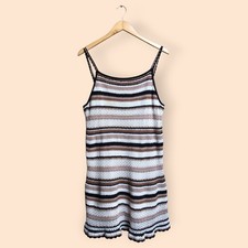 American Eagle Outfitters Striped Crochet Knit Sweater Dress Summer Women’s L