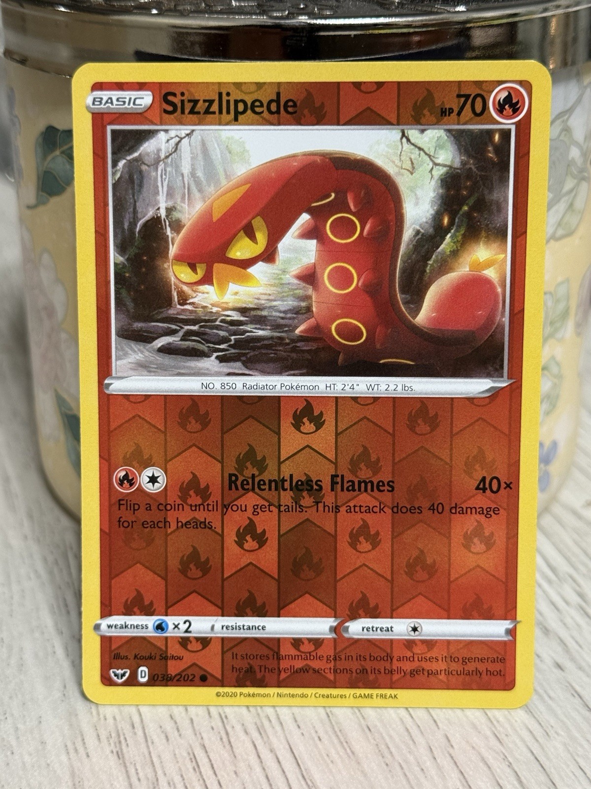 Sizzlipede (038) #038/202 Reverse Holo Pokemon Card Near Mint