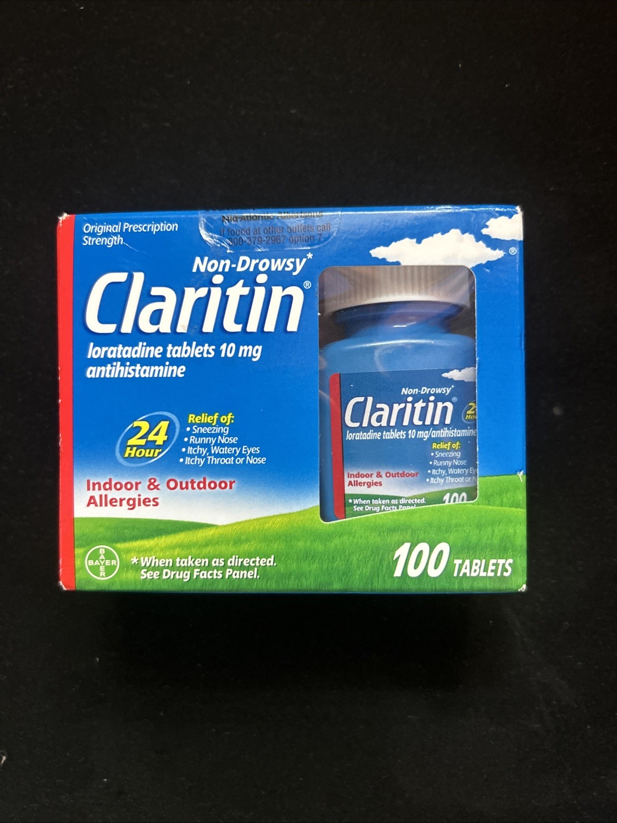 Claritin Allergy Relief Tablets, 24-Hour, Non-Drowsy, 10mg, 100-Count