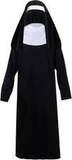 Classic Nun Halloween Costume - Lightweight Dress  Headpiece for Easy Wear