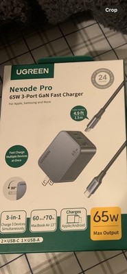 UGREEN Nexode Pro 65W 3-Port USB-C/USB-A GaN Charger Brand New