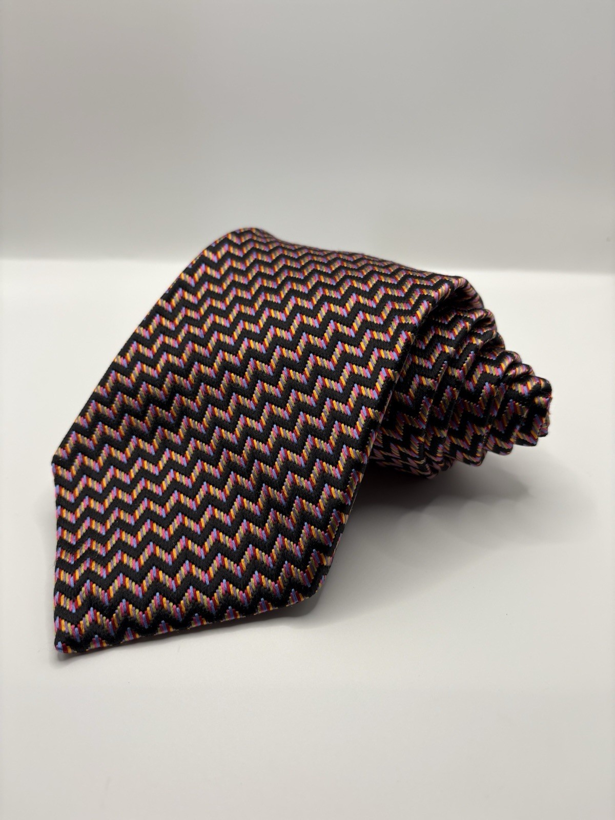 Vintage Robert Talbott Chevron Zigzag Multicolor … - image 1