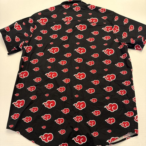 Box Lunch Naruto Uchiha All Over Print Button Up Shirt Size 2XL Black Red Cloud - Picture 6 of 10